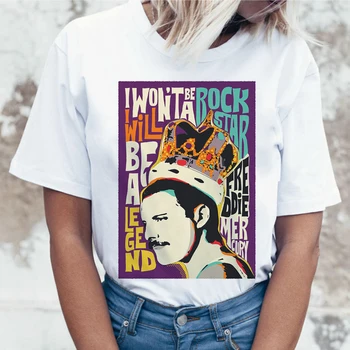 Freddie Mercury Karalienė Juosta Harajuku Marškinėliai Moterims Derliaus Ullzang T-shirt Mados Hiphop Marškinėlius 90s Grafinis Roko Viršuje Tee Moteris