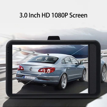 Full HD 3 Colių 1080P Automobilių Vairavimo Diktofonas 8 Žibintas Galinio vaizdo Kamera, Vaizdo Registratoriai Judesio Aptikimo Naktinio Matymo G-Sensorius Dashcam