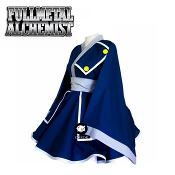 Fullmetal Alchemist Anime Roy Mustang Mėlyna Moterų lolita Suknelė Kimono Cosplay Kostiumų Cutome-Pagaminti Nemokamas Pristatymas