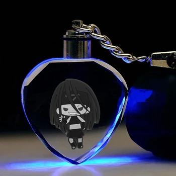 Fullmetal Alchemist Širdies Formos Anime LED Raktų pakabukai LOGOTIPAS Pav paketų prižiūrėtojų raktinę Kristalų Žaislas Pultelio Šviesos Keyholder Unisex Dovana NAUJAS