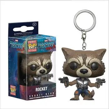 FUNKO POP Globėjai Galaxy 2 Star-Viešpatie Raketų Medžio vyras Grootted pop Keychain žaislai Vaikams, dovana su mažmeninės langelyje