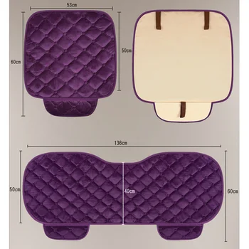 Furry automobilių sėdynės pagalvėlės be atlošo trijų dalių vientisas sėdynės pagalvėlės slydimui atsparus ir šiltas trumpas purus kėdės pagalvėlės