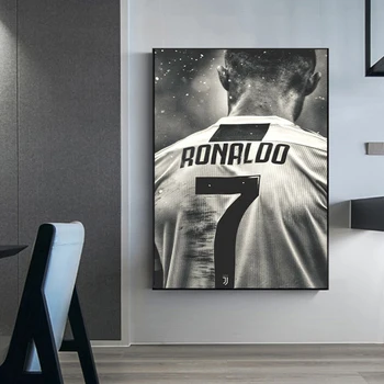 Futbolo Sporto Žvaigždė Cristiano Ronaldo Retro Plakato ir Spausdinimo Sporto Drobės Tapybos Kambario Sienos paveiksl Cuadros Namų Puošybai
