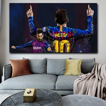 Futbolo Žaidėjas Žvaigždė Lionelis Messi Plakatas Spaudinių Sporto Drobės Tapybos Sienos Paveiksl Vaikai Kambario Dekoro Cuadros Namų Puošybai