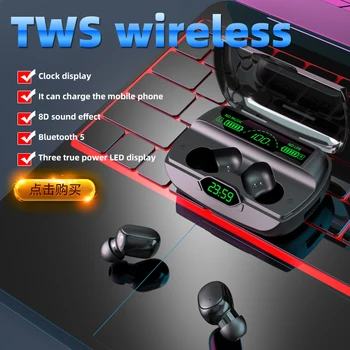 G6, Ausinės Bluetooth, Belaidės Ausinės, BT 5.1 TWS Ausinių Stereo laisvų Rankų įranga laisvų Rankų įrangos su Mikrofonu LED Ekranas Maitinimo Bankas