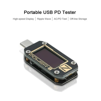 GALIA-Z USB PD Testeris Tipas-C PowerAmp Metrų QC3.0/2.0 Įkroviklio Įtampa Srovės Pulsacijos Dual Type-C Matuoklis Galia Banko Detektorius