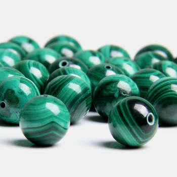 Gamtos Originali Malachito apvalios Perlas akmens karoliukai Žalia streaked Malachito mineralinių Karoliukai Papuošalai Padaryti apyrankę, vėrinį dovana