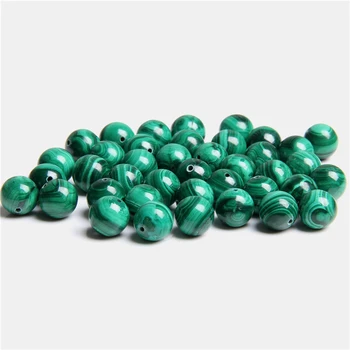Gamtos Originali Malachito apvalios Perlas akmens karoliukai Žalia streaked Malachito mineralinių Karoliukai Papuošalai Padaryti apyrankę, vėrinį dovana