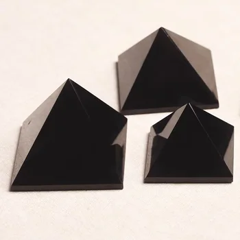 Gamtos Reiki Energijos Juodasis Obsidianas Piramidės Crystal Apsauginė Gijimo Namų Biuro Stalas Apdailos Gydomųjų Mineralinių Piramidės