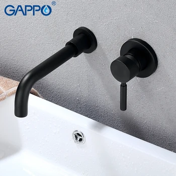 GAPPO baseino Maišytuvai juoda vonios vandens maišytuvas čiaupai, vonios kambarys krioklio vandens čiaupų vonios vandens maišytuvas, montuojamas prie sienos