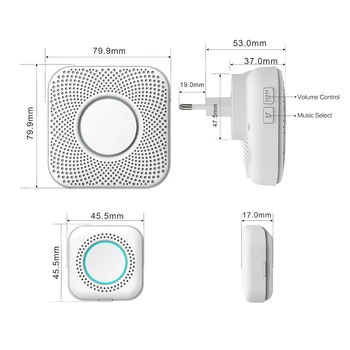 GauTone Belaidį durų skambutį Nuotolinio 100m Diapazonas LED Namų Protingas Durų Bell Varpelių 433MHz Smart Doorbell