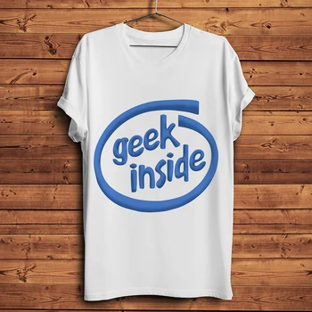 Geek viduje cpu logotipas juokinga Tech geeker marškinėliai homme vasaros nauji balti trumpomis rankovėmis vyrams, atsitiktinis marškinėlius unisex streetwear tee