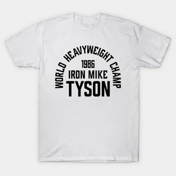 Geležinis Mike Tyson Bokso Užsakymą Dizaino vyriški Marškinėliai Sunkiasvoris Pasaulio Čemp 1986