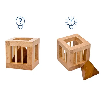 Genijus Žaislas Gali būti trikampio out? Buko medienos užraktas dėlionės, mediniai žaislai, edukaciniai žaislai vaikams suaugusiųjų įsivaizduoti, plėtoti