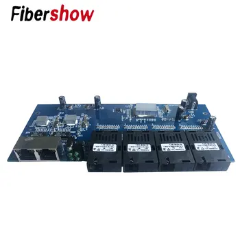 Gigabit Ethernet Switch Pluošto Optinis jungiklis 4F2E Pramoninės Klasės 4*1,25 G Ląstelienos Uosto, 2 RJ45 10/100/1000M PCB lenta