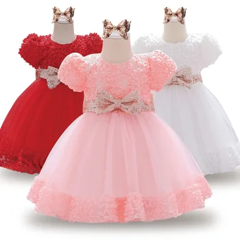 Gimtadienis Kūdikių Suknelę Rankų Darbo Duobute Gėlių Baby Girl Krikštynos, Chalatai Baby Girl Krikšto Suknelės Pirmųjų Metų Tutu Mergina Suknelė