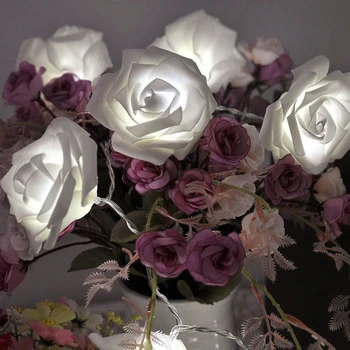Girlianda 20pcs/set Rožių Gėlių Fėja luces decorativas string žibintai guirlande lumineuse LED Sodas Šalies Apdaila
