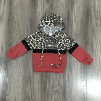 GirlyMax Žiemos Pavasario Mergaitės Mama Leopard Hoodie Mama Man Ilgomis Rankovėmis Raudona Palaidinukė