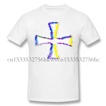 Glitch Meno Tamplieriai Kryžiaus T-Shirt Juokinga Tees O Kaklo Medvilnės Kryžiuočių Karalių Drabužių Humoro Marškinėliai