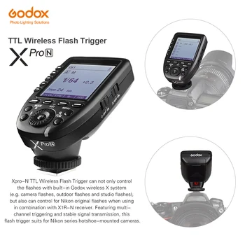 Godox Xpro-Ni-TTL Flash Trigger Siųstuvas su Didelis LCD Ekranas 2.4 G Bevielis 