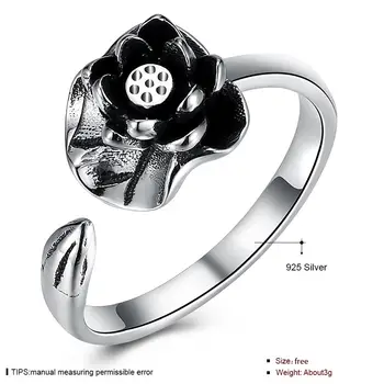 GOMAYA 925 Sterlingas Sidabro Lotoso Žiedas Moterims Romantiška Išskirtinį Juvelyrikos Reguliuojamas Dizainas Jubiliejų Siųsti Draugei Dovana