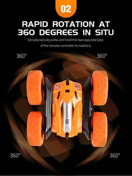 Goocheer RC Kaskadininkų Automobilių Nuotolinio Valdymo Sunkvežimių Dvipusis Sukimas Akrobatikos 360°Apversti RC Žaislas