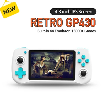GP430 Žaidimų Konsolės Aviečių Pi HDMI Portable Nešiojamą Žaidimų Žaidėjas už PS1/N64/NDS/SNES Su 15000 Šviesą grąžinantys Žaidimai Konsolė
