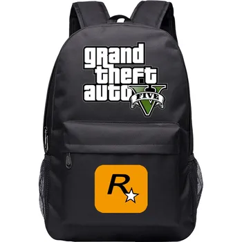 Grand Theft Auto Kuprinė Berniukams GTA Drobė Maišelis Petį Kelionės Mokykla Krepšys Paauglių Laisvalaikio Nešiojamojo kompiuterio Krepšys Mochila pieno stiklo