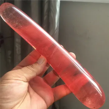 Gražus Smelted kvarco red crystal sklandžiai masažas stick gydymo