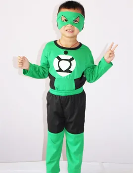 Green Lantern Helovinas kostiumas šalis, berniukas apranga vaikams ilgomis rankovėmis teisingumo lyga komiksų rinkinys drabužiai