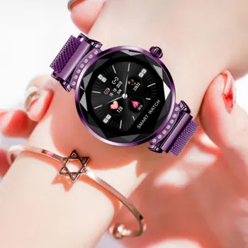 Greentiger Mados Moterų H2 Smart Watch Širdies ritmas, Kraujo Spaudimas Vandeniui Miego Stebėti 3D Diamond Stiklo Panele Smartwatch
