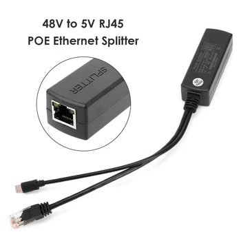Greito Atleidimo Lengvas Splitter RJ45 Ethernet POE Maitinimo Per 48V į 5V Micro USB 2.5 KV Nešiojamų už Aviečių Pi