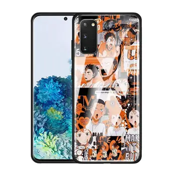 Grūdintas Stiklas Telefono dėklas Samsung Galaxy S20 FE S21 Ultra 5G S10 S10e S8 S9 Plus Padengti Coque Funda Rubisafe Haikyu!! Anime Shell