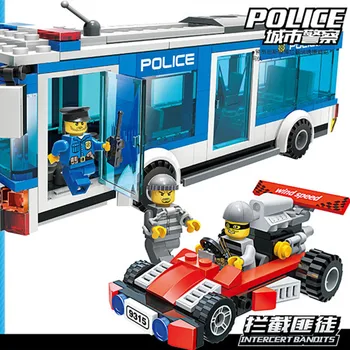 GUDI 9315 256Pcs+ Miesto Policijos Mobiliųjų Sunkvežimių Perėmimo Kaltininkus Švietimo Sumos 