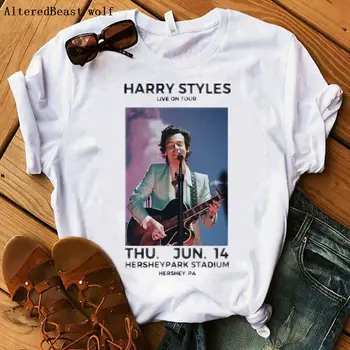 Gydyti Žmones Su Gerumo Spausdinti Harry Styles T-shirt Gėlių Drugelis Ponios Tee Viršūnes 2020 Metų Vasaros Harajuku Moterų 90s Marškinėlius