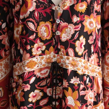 Gypsylady Gėlių Mini Suknelė Moterims Blyksnius ilgomis Rankovėmis Boho Suknelė 2020 M. Pavasarį, Rudenį Etninės V-kaklo Suknelės Beach Prarasti Suknelės
