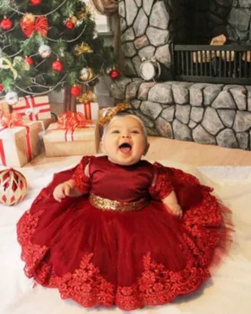Gyva Vaikams, Vaikiška Baby Girl Princesė Atgal Lankas Blizgančiais Vestuves Tutu Suknelė