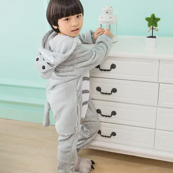 Gyvūnų Anime Totoro Cosplay Kostiumų Pižama helovinas Unisex Berniukas Mergaitė Vaikai Pyjama Onesie Vaikai Pijama