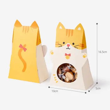 Gyvūnų Popieriaus Saldainių Dėžutė Su Langeliu Vaikams Gimtadienio Prekių Fox Katė, Triušis Baby Shower Dovanų Dėžutės Šokolado Pakuotės Maišelis