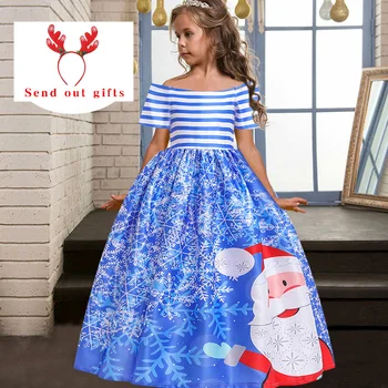 Gėlių mergaitė Princesė Kalėdų ostijos ir vakarienę ilga suknelė mergina peties gimtadienio sesuo grupės veiklos kamuolys suknelė