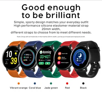 H5 Smart Watch Vyrų, Moterų Kraujo Spaudimas, Širdies ritmo Monitorius IP67 atsparus Vandeniui Apyrankę Touch HD Ekranas SmartWatch 
