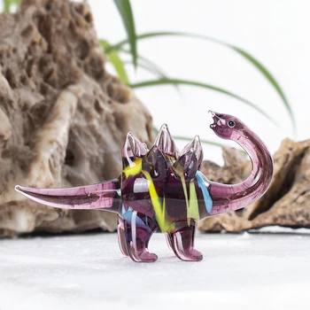 H&D Mini Dinozaurų Rankų Darbo Miniatiūrinės Skulptūros, Stiklo Meno Laukinių Gyvūnų Statulėlės, Kolekcines, Kūrybos Dovana Vaikų Namų Dekoro