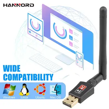 Hannord WiFi Adapteris AC600M Dual Band 5G/2.4 GHz Wireless USB Adapteris Tinklo plokštė Wifi Imtuvą USB, Ethernet 