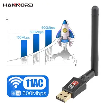 Hannord WiFi Adapteris AC600M Dual Band 5G/2.4 GHz Wireless USB Adapteris Tinklo plokštė Wifi Imtuvą USB, Ethernet 
