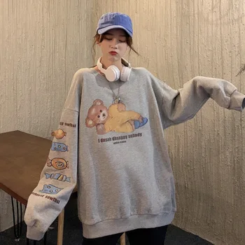 Harajuku 2020 Streetwear Moterų Anime Hoodie Rudens Mados korėjos Stiliaus Palaidinukė Puloveriai) su ilgomis rankovėmis Viršūnes Crazy Drabužiai