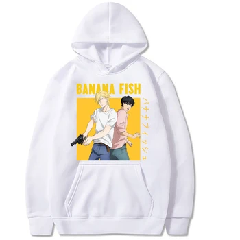 Harajuku Bananų Žuvų anime Hoodie Vyrų/Moterų atsitiktinis Hoodies palaidinukė Puloveris Drabužių Streetwear
