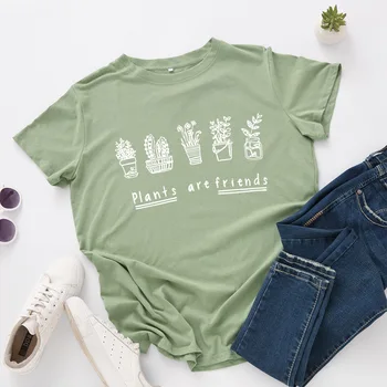 Harajuku Pasodinti Moterų Marškinėlius Streetwear trumpomis Rankovėmis Viršūnes Grafinis Tees Botanikos Gėlė O-kaklo Camisas Mujer Tees T-shirt