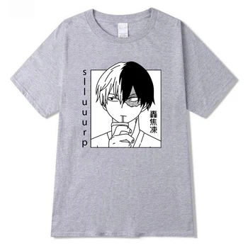 Harajuku T-Shirt Vyrai Anime T Shirt Mano Herojus Akademinės Bendruomenės Shoto Todoroki Anime Viršūnes Tees
