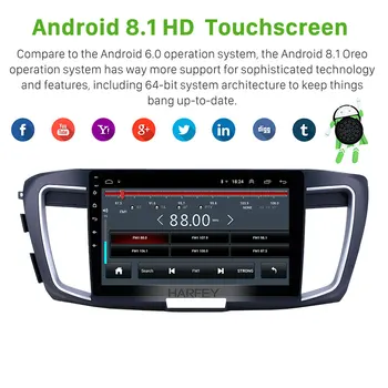 Harfey 10.1 colių Android 8.1 Automobilio Multimedijos Grotuvas GPS radijas 2013-Honda Accord 9 2.4 L Aukšto versija remti Carplay PSSS 2din
