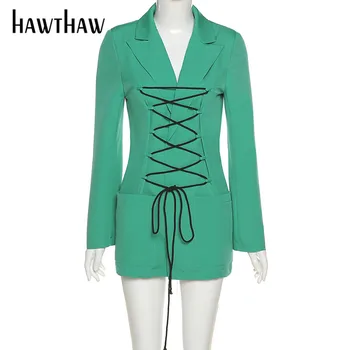 Hawthaw Moteris Rudens-Žiemos Tvarstis Ilgomis Rankovėmis Office Lady Moterų Švarkas Verslo Pritaikyta Kailis 2020 M. Rudenį Drabužių Streetwear